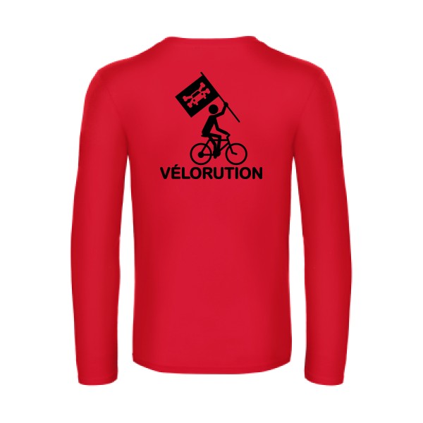 velorution - t shirt- manches- longues- original- humour- Red impression Dos