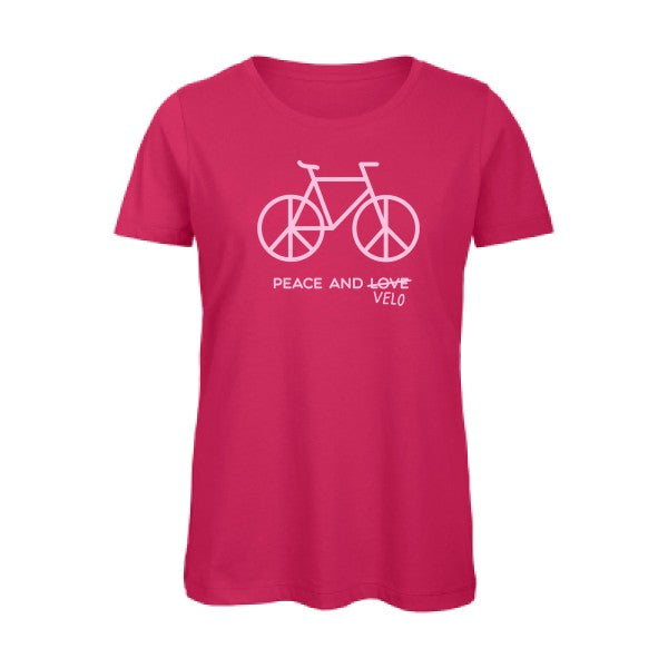 T shirt humour bio femme   femme bio|Peace and vÃ©lo Rose 