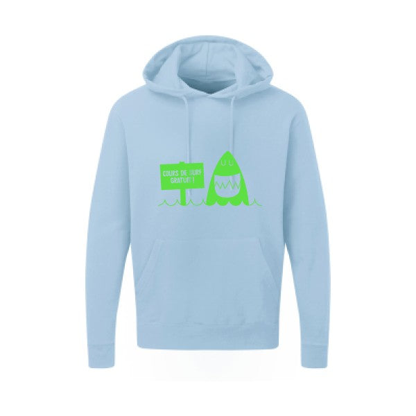 Cours de surf Vert fluo |Sweat capuche imprimé homme