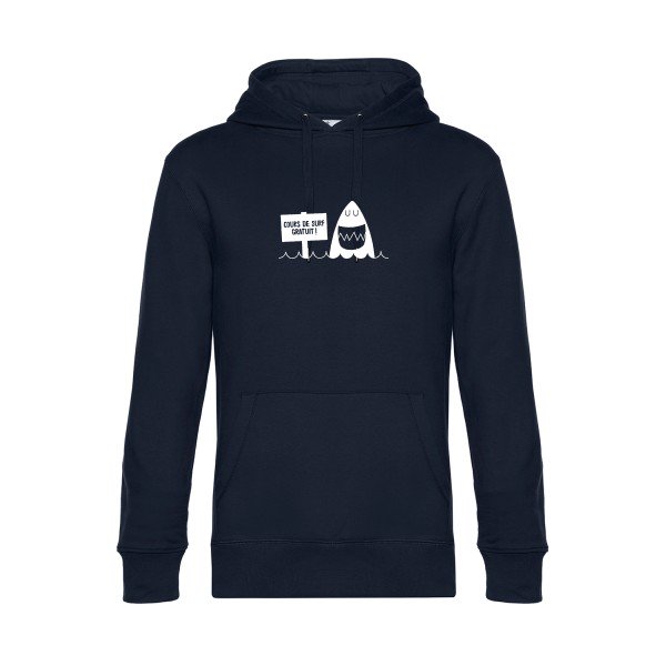 Cours-de-surf sweat shirt original Navy Blue flex Blanc impression Face