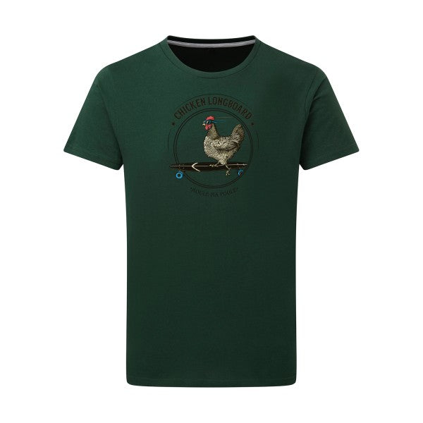 T-shirt homme Chicken Longboard - T-shirt original pour les amateurs de longboard Bottle Green L