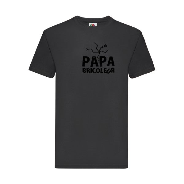 T-shirt|Papa bricoleur |flex Noir| Fruit of the loom 205 g 