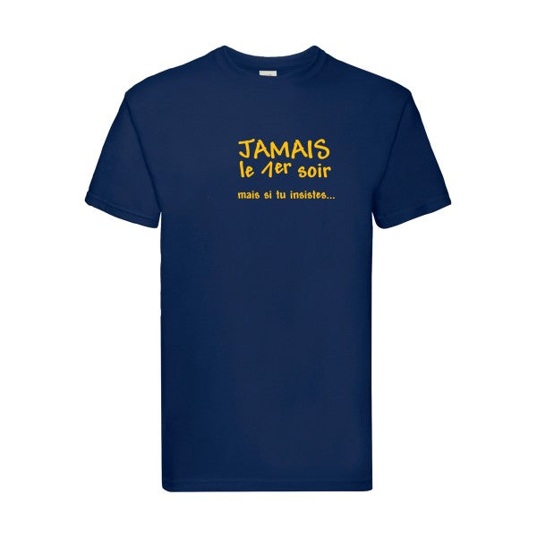 T-shirt|JAMAIS... |flex jaune Or| Fruit of the loom 205 g 