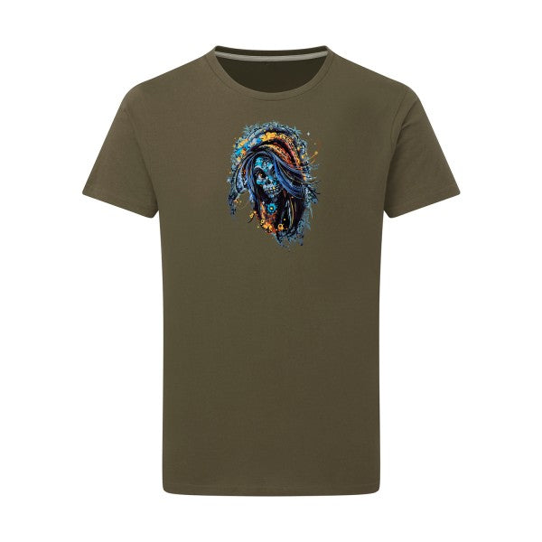 T-shirt homme Femme calavera - T-shirt inspiré de la culture mexicaine Military Green 2XL