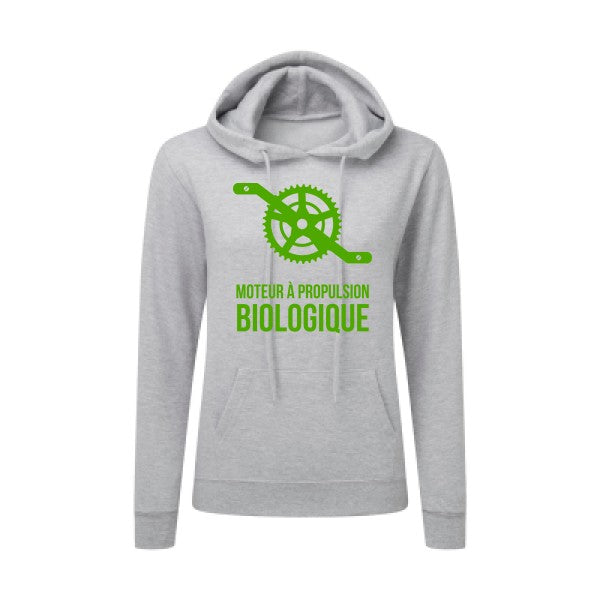 Cyclisme & écologie Vert pomme |Sweat original à capuche Femme