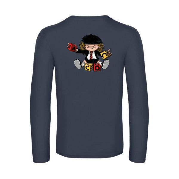 acdc-t-shirt-manches-longues-original-humour -Navy