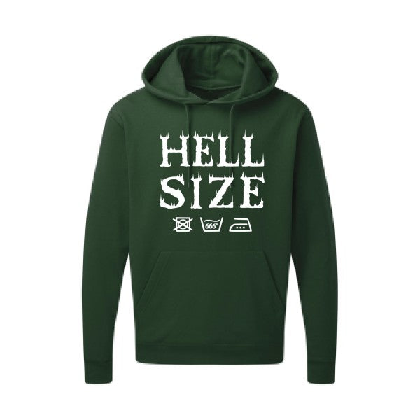 HELL SIZE |Sweat capuche imprimé|Blanc