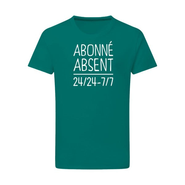 Abonné absent Blanc -Flex Blanc sur T-shirt SG  Emerald Green  2XL