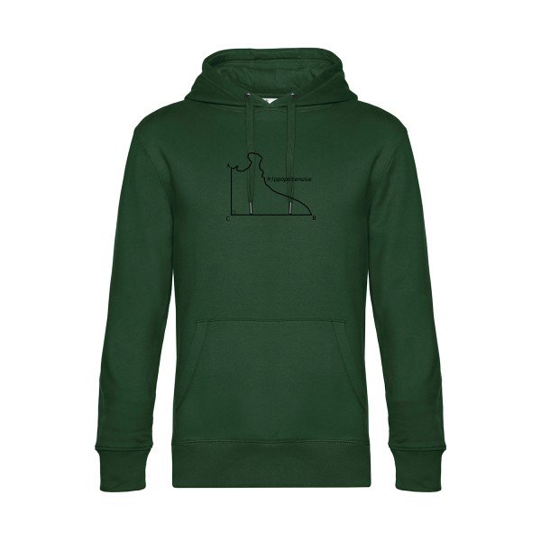 Hippopotenuse sweat shirt original Bottle Green flex Noir impression Face