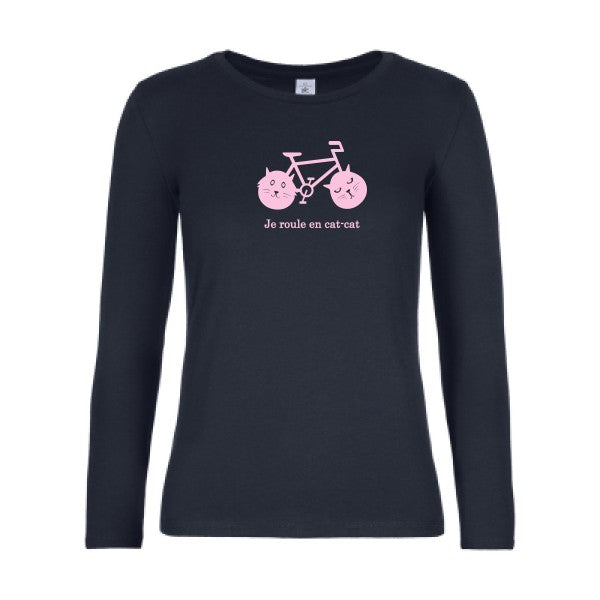 t-shirt lsl femme cat-cat-bike Navy flex Rose