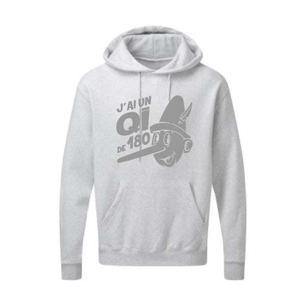 Quotient intellectuel |Sweat  capuche humoristique Gris 