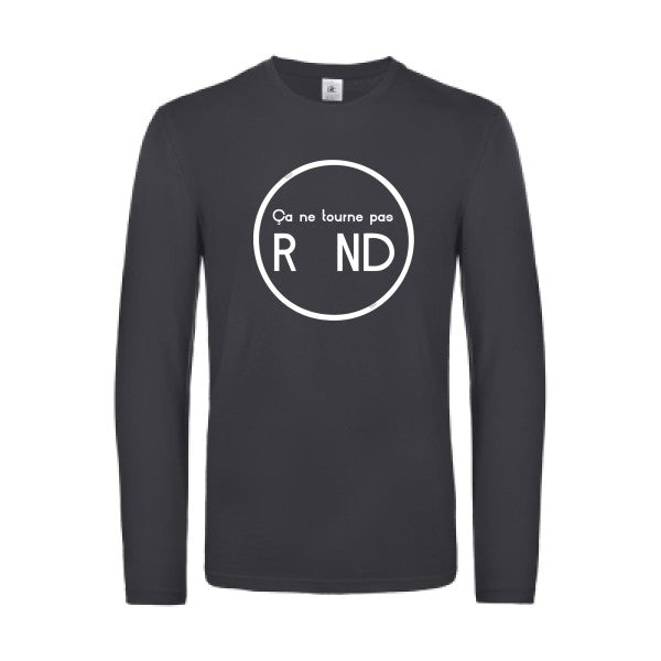 ca ne tourne pas rond  - t shirt- manches- longues- original- humour- Dark Grey impression Face