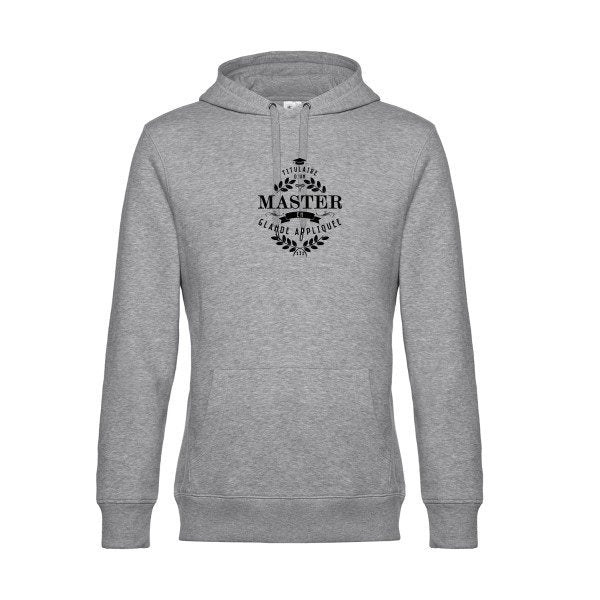 Master-en-glande-appliquee sweat shirt original Heather Grey flex Noir impression Face