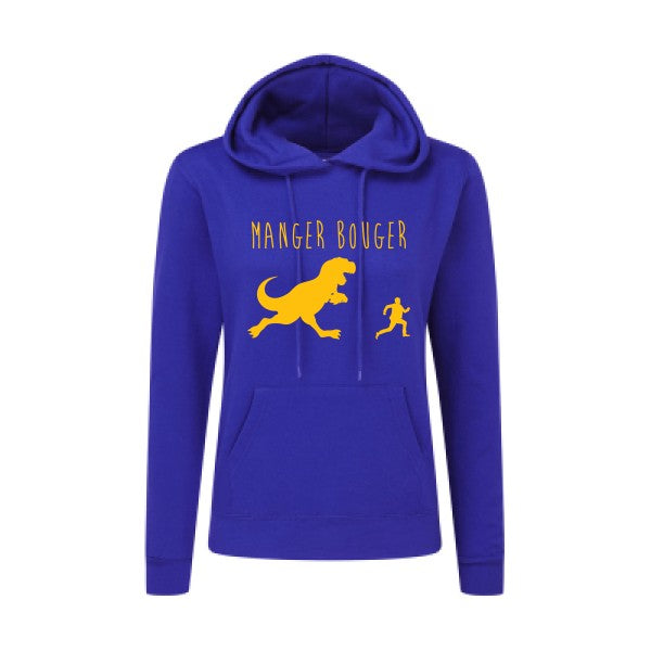 MANGER BOUGER jaune Or |Sweat original à capuche Femme