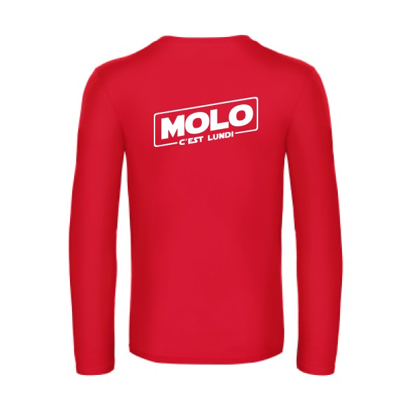 molo c est lundi - t shirt- manches- longues- original- humour- Red impression Dos