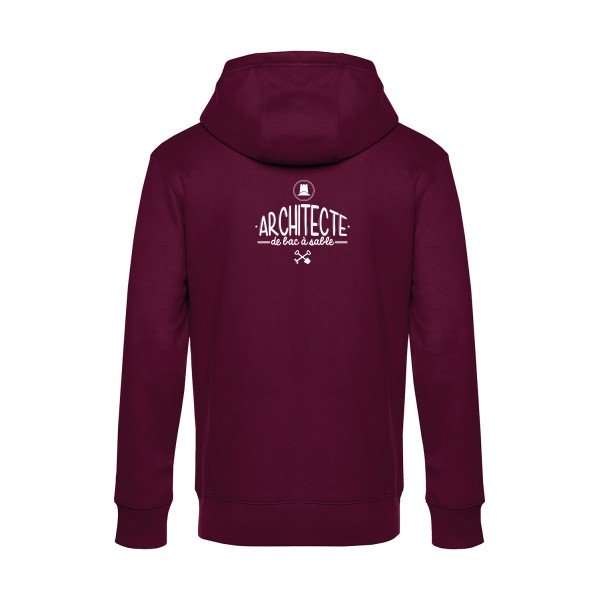 Architecte-de-bac-a-sable sweat shirt original Burgundy flex Blanc impression Dos