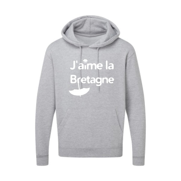 J'aime la Bretagne |Sweat  capuche humoristique Blanc 