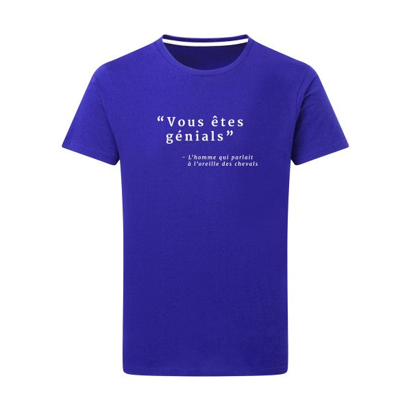 Vous êtes génials Blanc -Flex Blanc sur T-shirt SG  Royal Blue  5XL