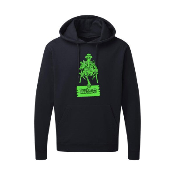 Y a-t-il une vie avant la mort ? |Sweat  capuche humoristique Vert fluo 