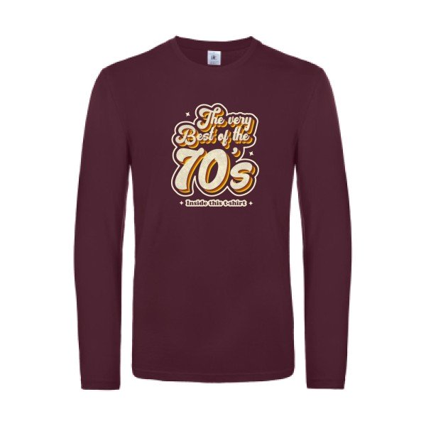 70s-t-shirt-manches-longues-original-humour -Burgundy