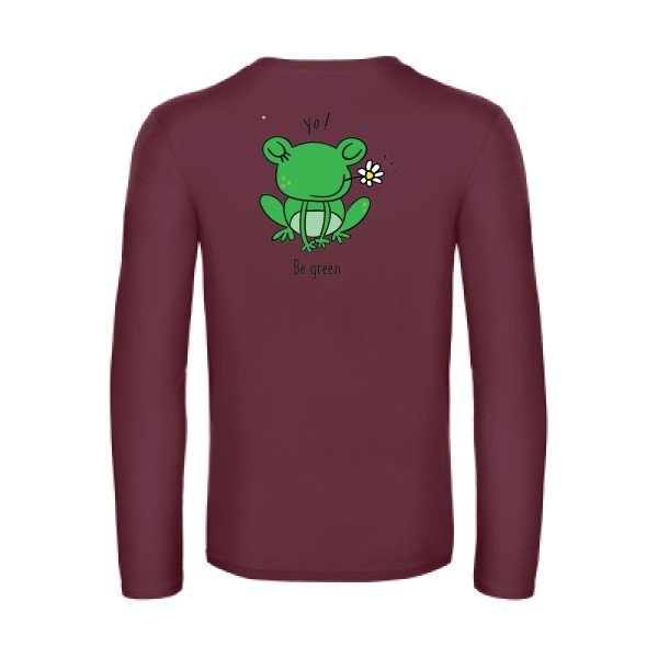 be-green--t-shirt-manches-longues-original-humour -Burgundy