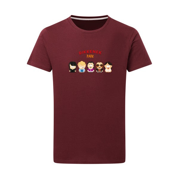 T-shirt homme DIKKENEK PARK - T-shirt original avec un design audacieux Burgundy 2XL