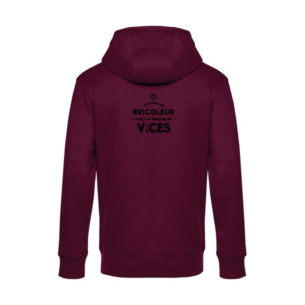 JE-NE-SUIS-PAS-BRICOLEUR sweat shirt original Burgundy flex Noir impression Dos