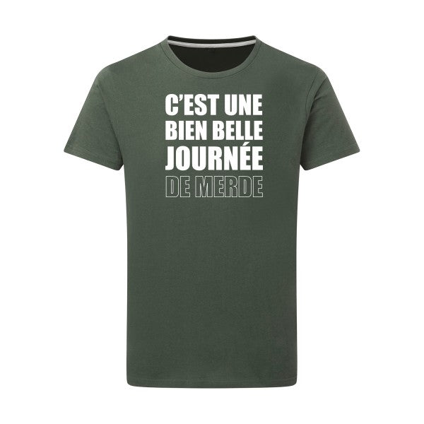 Journée de m... Blanc -Flex Blanc sur T-shirt SG  Thyme  2XL