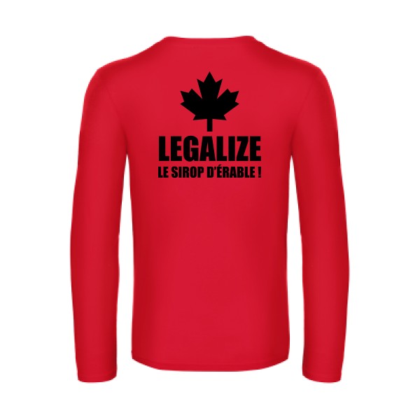 legalize le sirop d erable - t shirt- manches- longues- original- humour- Red impression Dos
