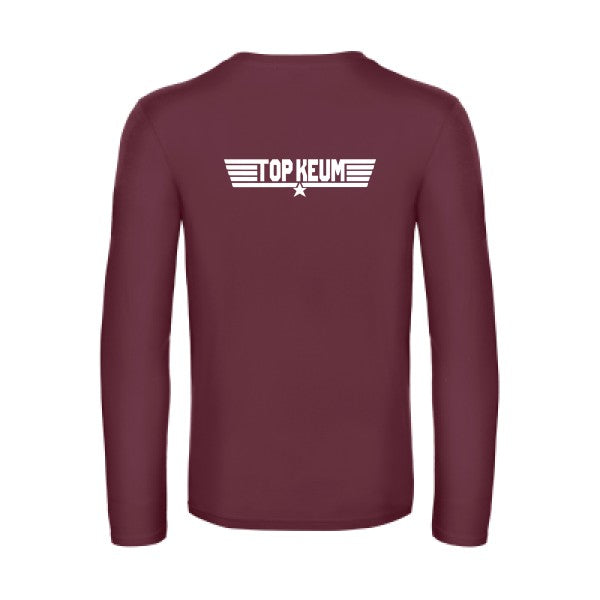 top keum - t shirt- manches- longues- original- humour- Burgundy impression Dos
