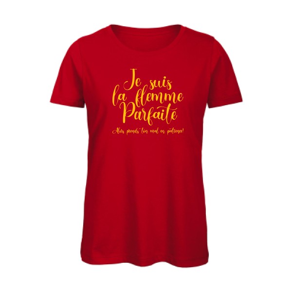 T shirt humour bio femme   femme bio|La flemme parfaite jaune Or 