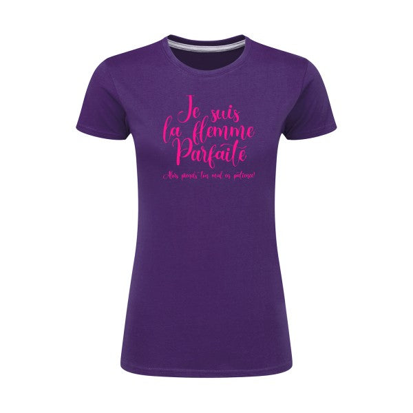 La flemme parfaite | Rose Fluo |T shirt original femme|SG