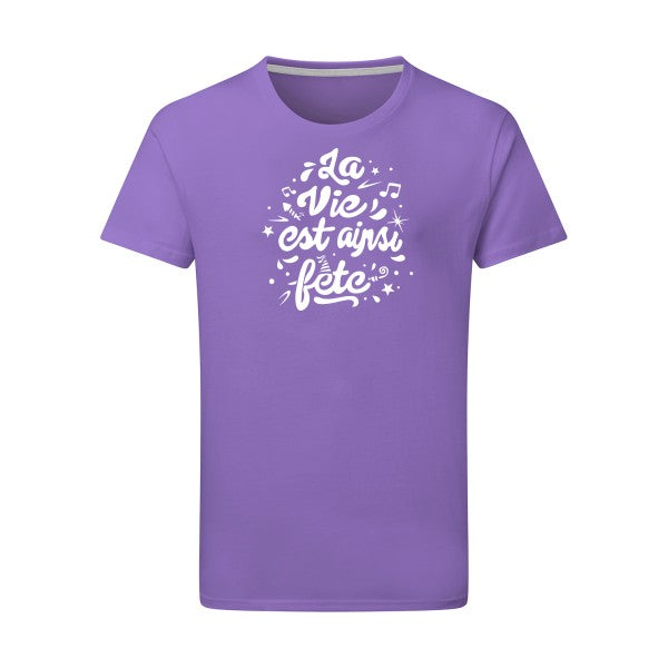 La vie est ainsi fête - Flex Blanc Tshirt original Aster Purple  2XL