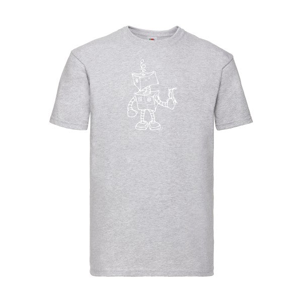 T-shirt|Robot & Bird |flex Blanc| Fruit of the loom 205 g 