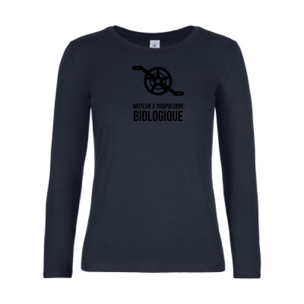 t-shirt lsl femme Cyclisme-&-ecologie Navy flex Noir