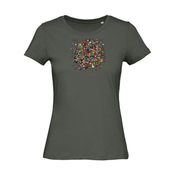 Planete-Pop-Culture- - t-shirt original femme Millennial Khaki