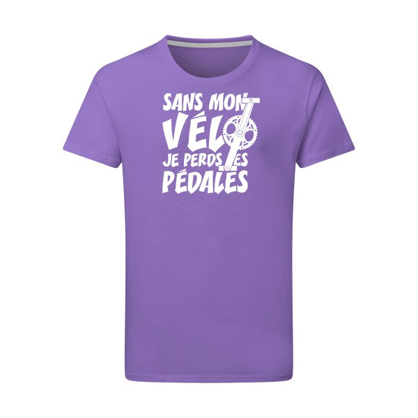 Sans mon vélo, je perds les pédales ! - Flex Blanc Tshirt original Aster Purple  2XL