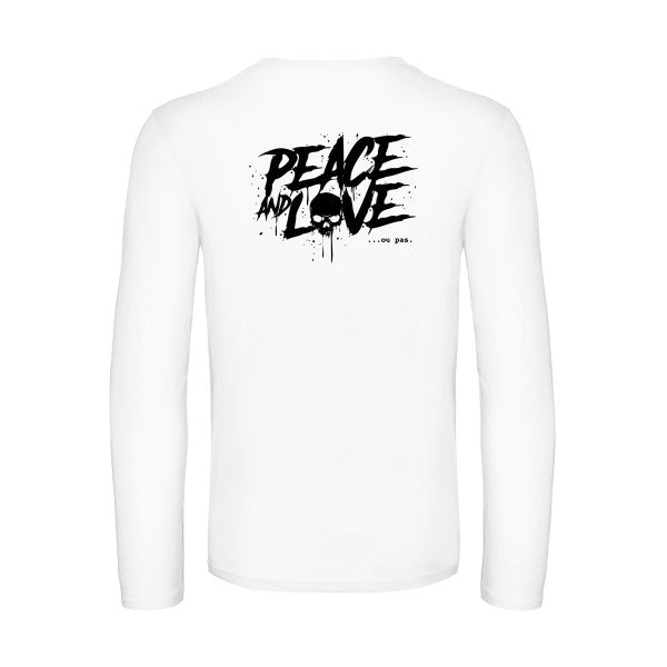 peace or no peace - t shirt- manches- longues- original- humour- White impression Dos