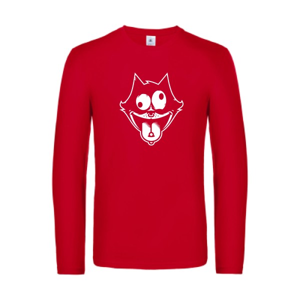 freak the cat  - t shirt- manches- longues- original- humour- Red impression Face