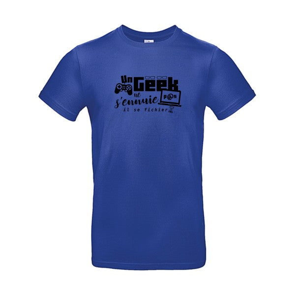 Un geek ne s'ennuie pas Flex noir |E190 T-shirt|Cobalt Blue||2XL