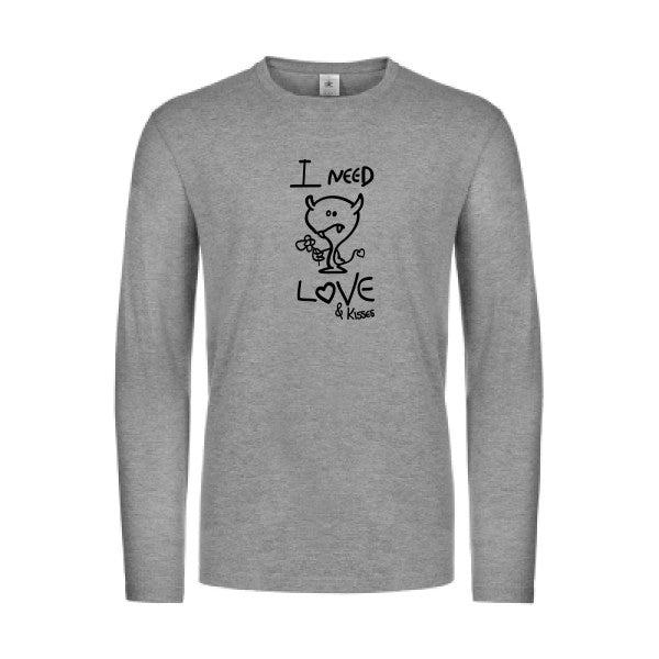 lover - t shirt- manches- longues- original- humour- Sport Grey impression Face
