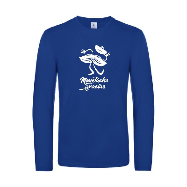 presqu spagnol - t shirt- manches- longues- original- humour- Royal Blue impression Face