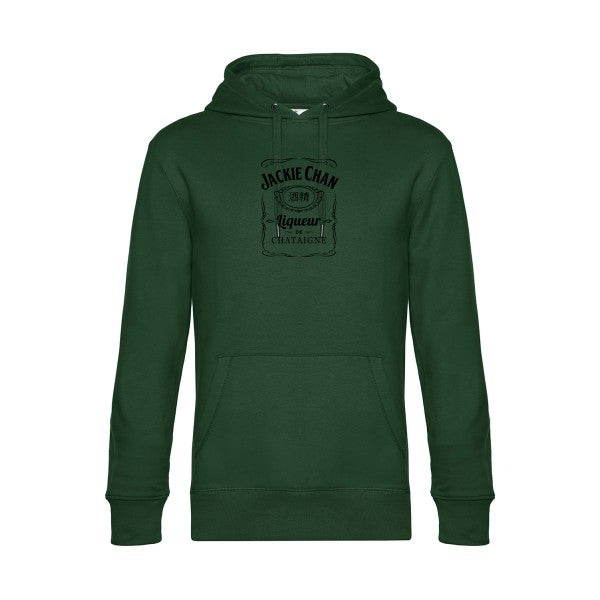 Jackie-Chan sweat shirt original Bottle Green flex Noir impression Face