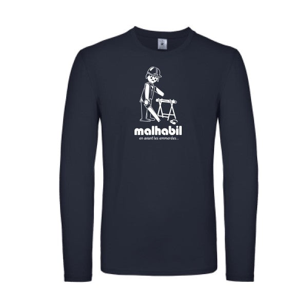 Malhabil... Blanc B&C - E150 LSL T-shirt manches longues léger