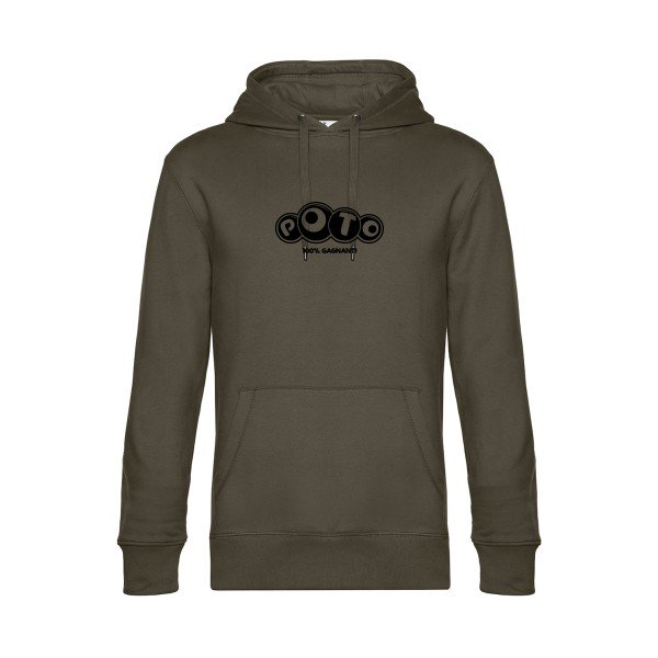 Poto sweat shirt original Khaki flex Noir impression Face