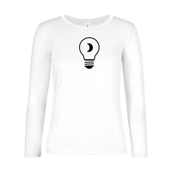 t-shirt lsl femme Noctambule White flex Noir