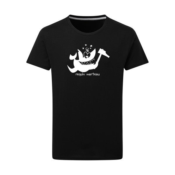 Requin marteau Blanc -Flex Blanc sur T-shirt SG  Dark Black  4XL