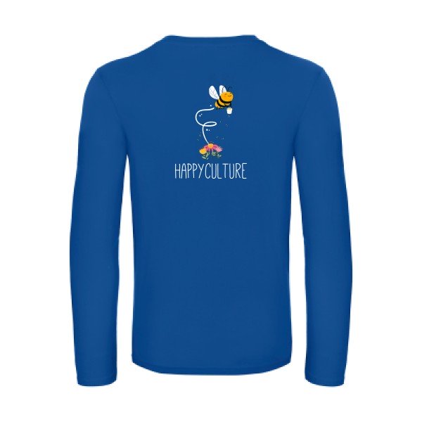 happy-t-shirt-manches-longues-original-humour -Royal Blue