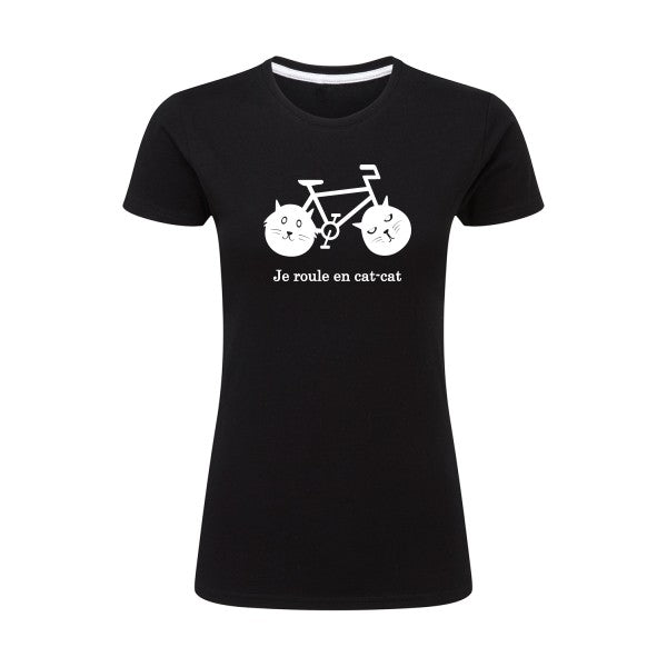 cat-cat bike | Blanc |T shirt original femme|SG