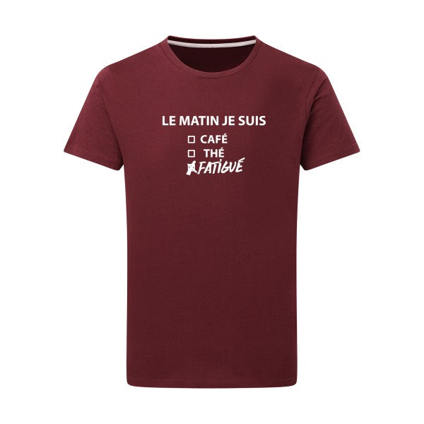 Le matin je suis... - Flex Blanc Tshirt original Burgundy  2XL